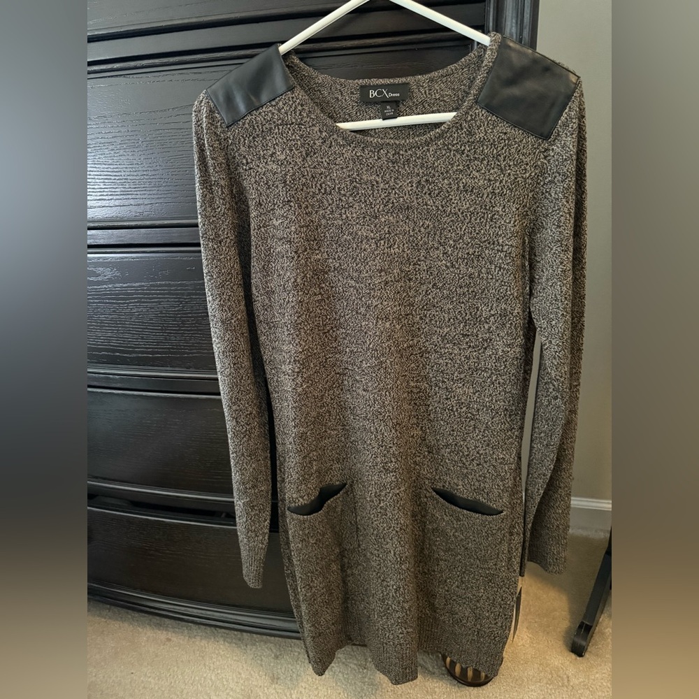 BCX Charcoal and Black Knit Sweater